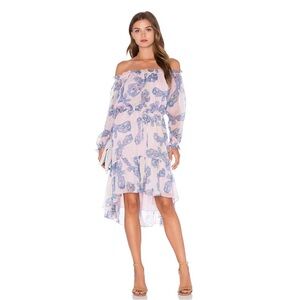 Diane Von Furstenberg Blue Floral Silk Camilla Dress 2 High Low Dress